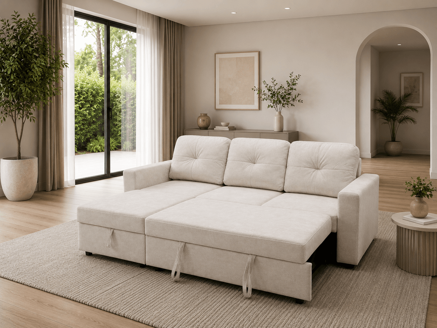 Chaise Longue Algarve - Bege - Aberto