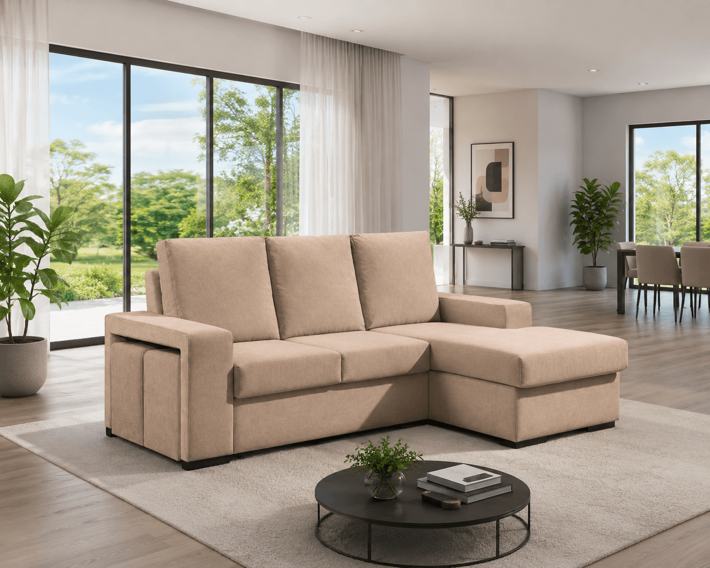 Chaise Longue Esmeralda - Bege
