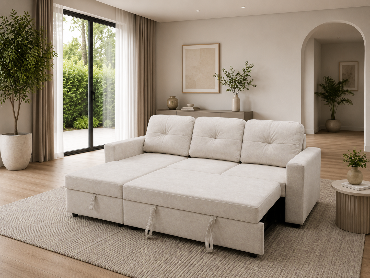 Chaise Longue Algarve - Bege - Aberto