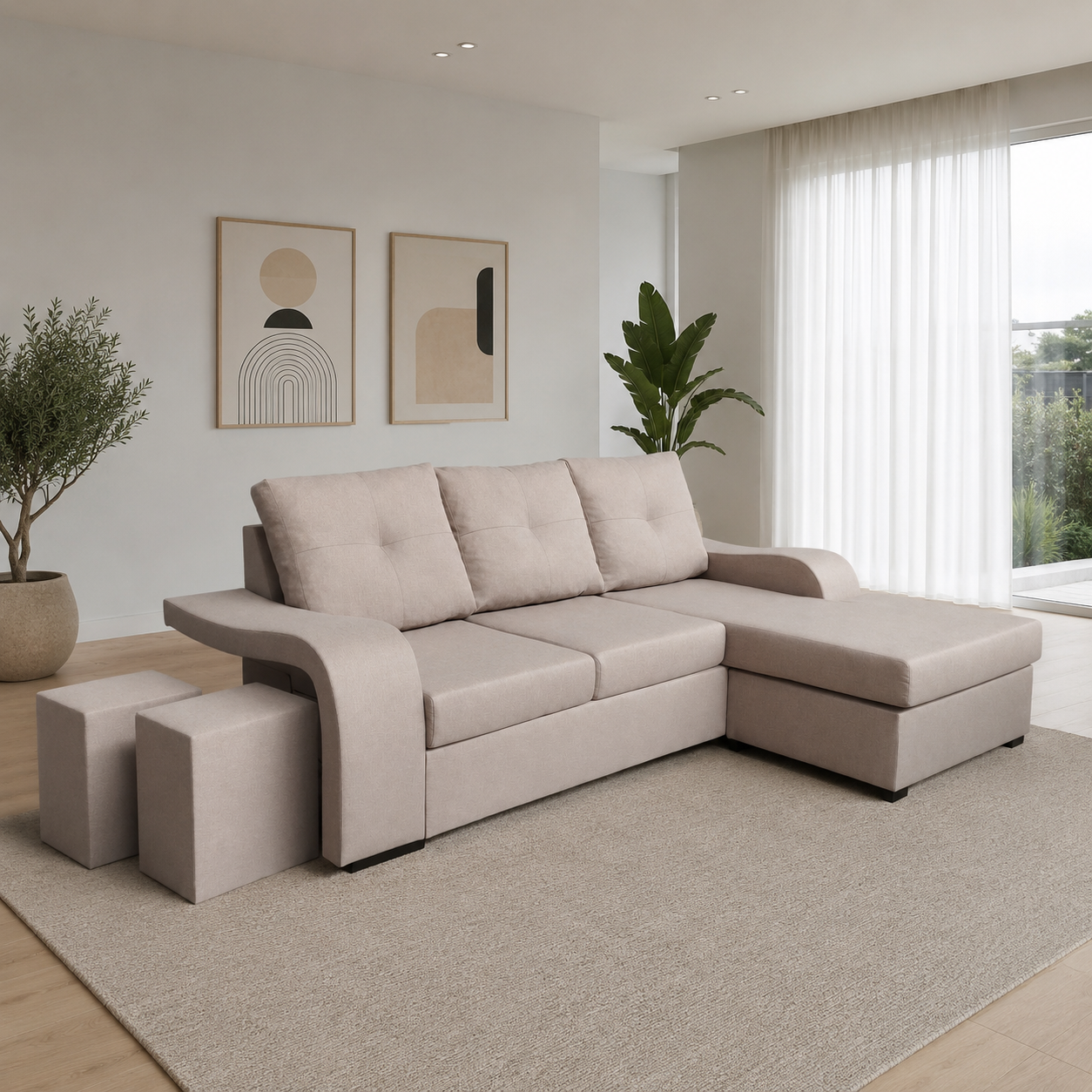 Chaise Longue Curvo - Bege